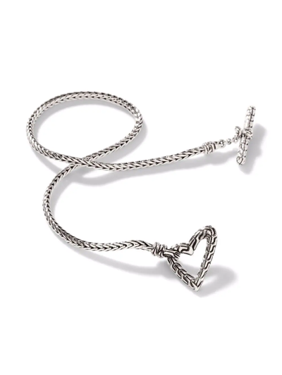 Shop John Hardy Classic Chain Manah Foxtail Heart Necklace In Silver