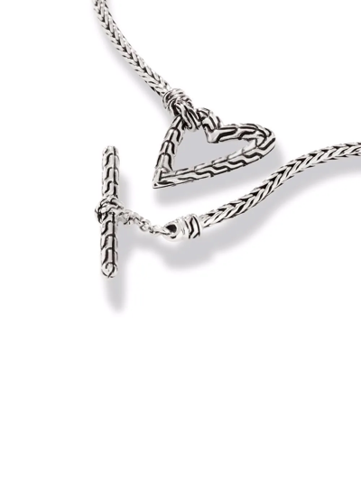 Shop John Hardy Classic Chain Manah Foxtail Heart Necklace In Silver