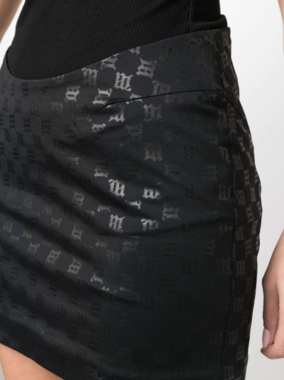 Shop Misbhv Lara Monogram Skirt In Black