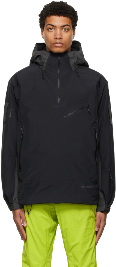 Black Axis Insulated Anorak Jacket In Ice Black