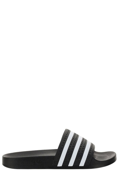 Shop Adidas Originals Adidas Adilette Flat Slides In Black