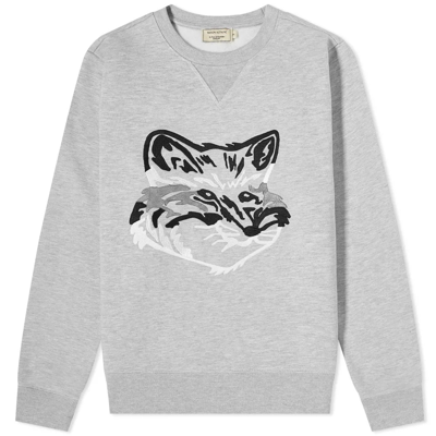 Maison Kitsuné Mens Big Fox Embroidery Sweatshirt In Grey | ModeSens
