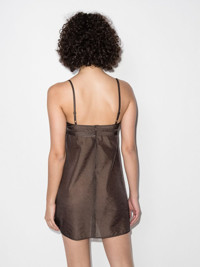 Shop Low Classic Semi-sheer Mini Slip Dress In Brown