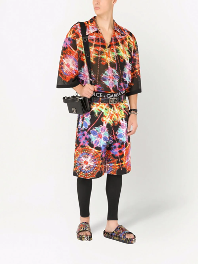 Shop Dolce & Gabbana Luminaire-print Tailored Shorts In Schwarz