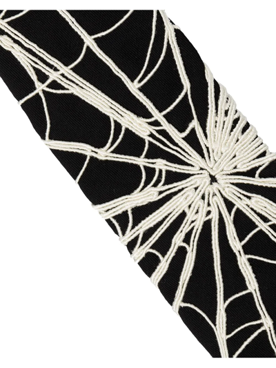 Shop Yohji Yamamoto Spider Web-detail Knitted Tie In Schwarz