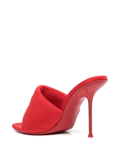 Shop Alexander Wang Logo-embroidered Sienna Mules In Red