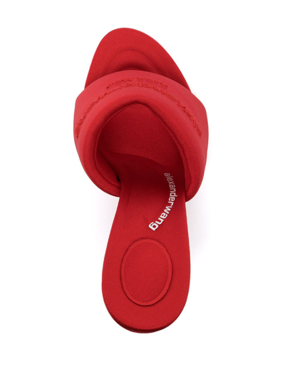 Shop Alexander Wang Logo-embroidered Sienna Mules In Red