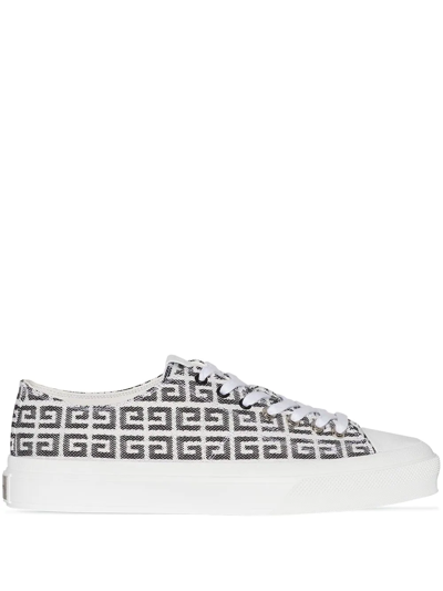 Shop Givenchy City 4g-monogram Low-top Sneakers In White