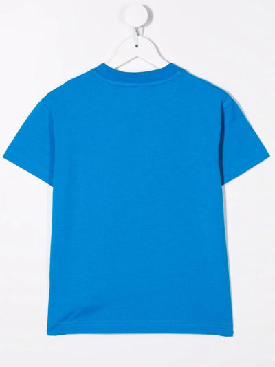 Palm Angels Teddy Bear-print Short-sleeved T-shirt In Blue