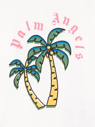 Shop Palm Angels Palm Tree Logo-print T-shirt In White