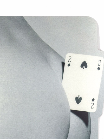 Seletti Two Of Spades-print Placemat In Grey