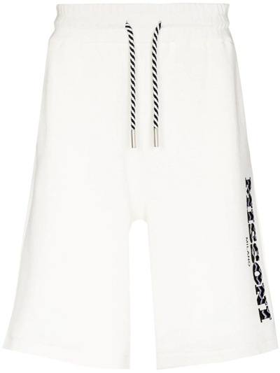 Shop Missoni Logo-embroidered Track Shorts In White