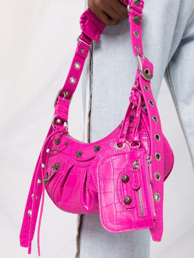 Shop Balenciaga Le Cagole Xs Shoulder Bag In Pink