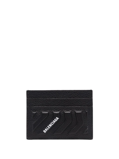 Shop Balenciaga Car Logo-print Card Holder In Black