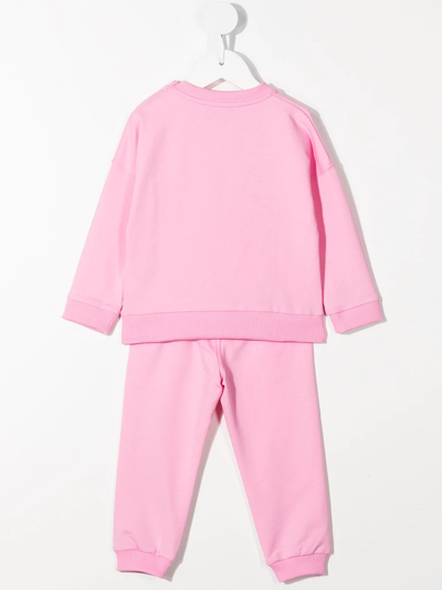Shop Moschino Minion Logo-print Stretch-cotton Tracksuit In Pink