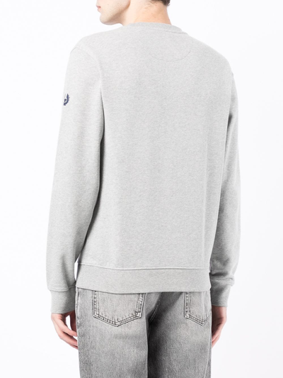 Shop Belstaff Logo-print Crew-neck Sweatshirt In Grey