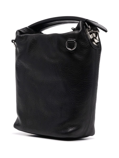 Shop Lemaire Pebbled Medium Shoulder Bag In Black