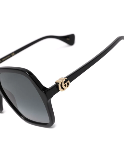 Shop Gucci Oversize-frame Sunglasses In Black