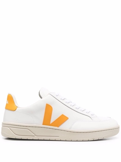 Shop Veja V12 Lace-up Sneakers In White