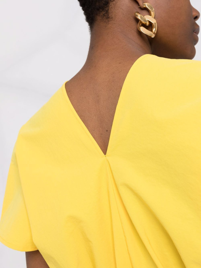 Shop Plan C V-neck Short-sleeve Blouse In Yellow