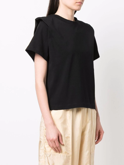 Shop Isabel Marant Zelitos Pleat-detail T-shirt In Black