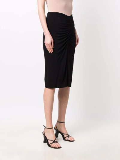 Shop Isabel Marant Joella Ruched-front Pencil Skirt In Black