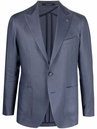 Shop Tagliatore Fitted Single-breasted Blazer In Blue