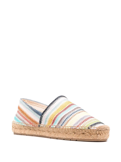 Shop Missoni Stripe-print Espadrilles In Pink