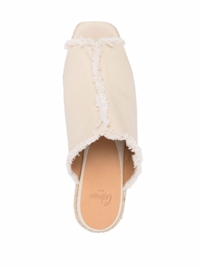 Shop Castaã±er Queral 75mm Wedge Espadrilles In Neutrals