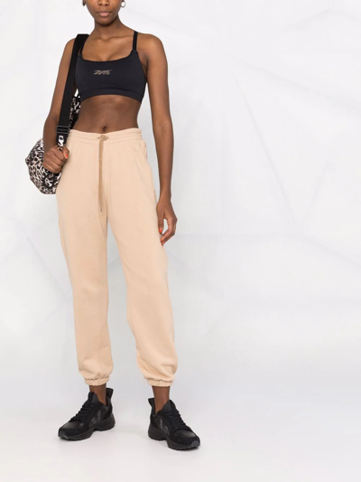 Victoria Beckham Logo-print Padded Stretch-jersey Sports Bra In Black