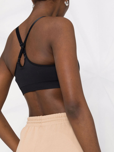 Shop Victoria Beckham Logo-print Sports Bra In Black