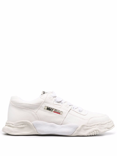 Shop Miharayasuhiro Lace-up Low-top Sneakers In White