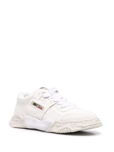 Shop Miharayasuhiro Lace-up Low-top Sneakers In White