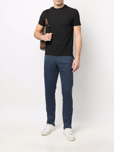 Shop Zanone Short-sleeved Cotton T-shirt In Black