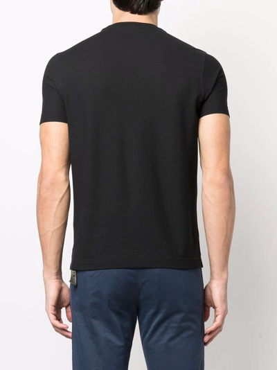 Shop Zanone Short-sleeved Cotton T-shirt In Black
