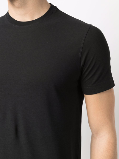 Zanone Blue Cotton T-shirt In Black