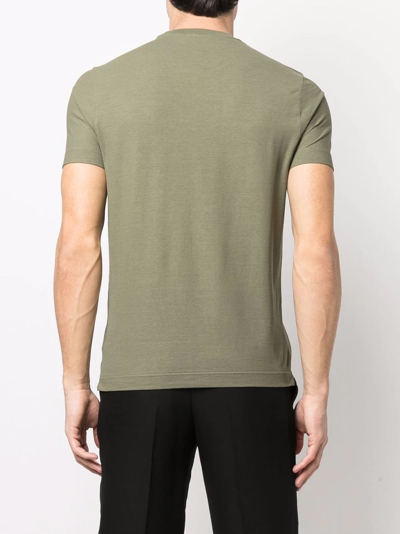 Shop Zanone Short-sleeved Cotton T-shirt In Green