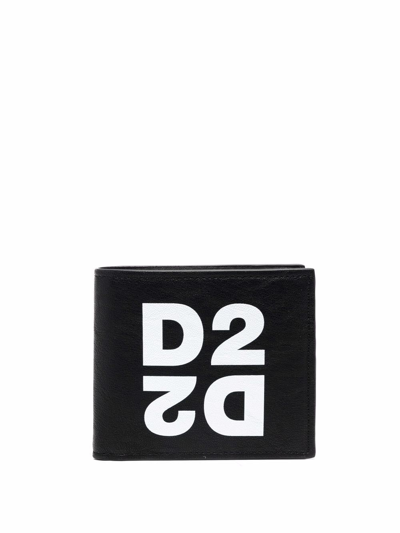 Dsquared2 Logo-print Faux-leather Wallet In Black | ModeSens