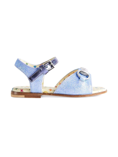 Shop Gucci Glitter-detail Open-toe Sandals In Blue
