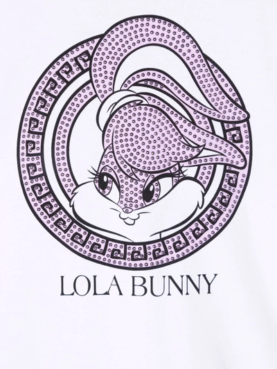 Shop Monnalisa Lola Bunny Print Dress In White