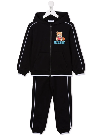 Shop Moschino Teddy-print Tracksuit Set In Black