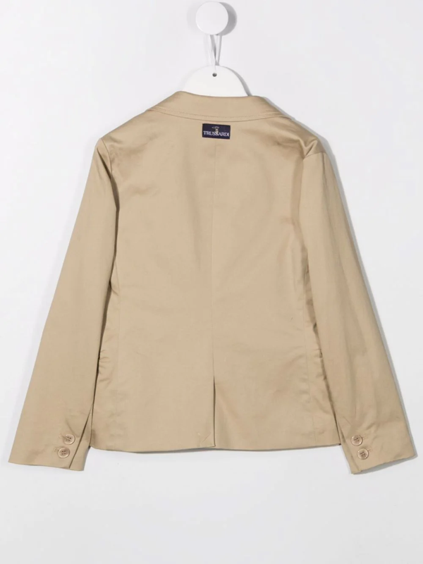 TRUSSARDI JUNIOR pinstripe single-breasted blazer - Neutrals
