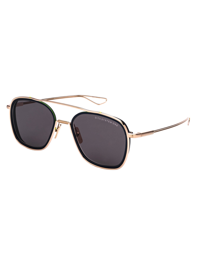 Shop Dita Sunglasses In White Gold - Midnight Black Lens Rims W/ Dark Grey - Gold Flash - Ar