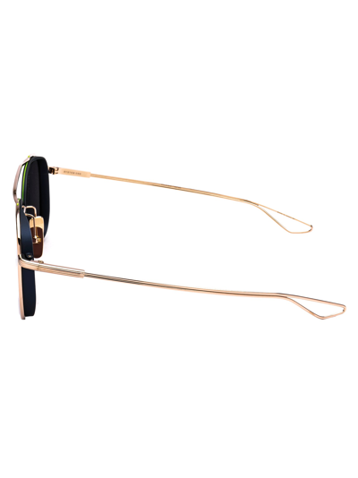 Shop Dita Sunglasses In White Gold - Midnight Black Lens Rims W/ Dark Grey - Gold Flash - Ar