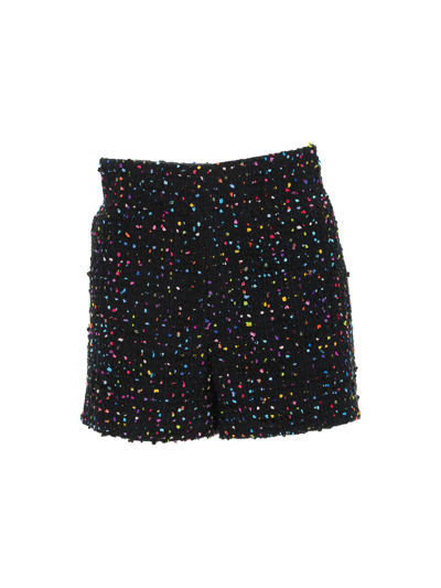 Shop Valentino Shorts In Nero+multicolor