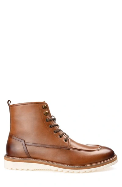 Shop Thomas & Vine Thomas And Vine Mitchell Leather Moc Toe Ankle Boot In Cognac