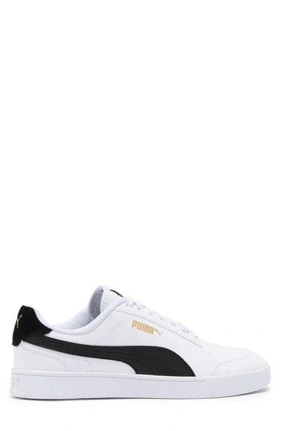 Shop Puma Shuffle Sneaker In White-black-team Gold