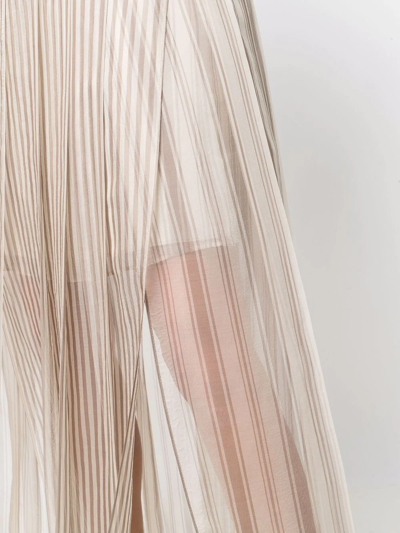 Brunello Cucinelli Layered Pleated Maxi Skirt In Neutrals