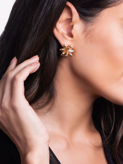 18K玫瑰金刺猬造型钻石小号耳钉