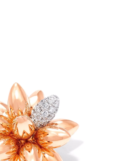 Shop David Morris 18kt Rose Gold Hedgehog Diamond Small Stud Earrings In Pink
